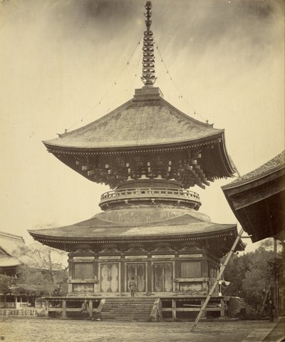 Enetasjes Pagoda, Hachiman-helligdommen, Kamakura av Felice Beato