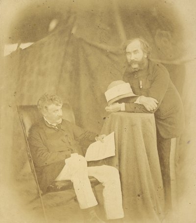 Sir Henry Drury Harness, K.C.B., oberstkommandant, Royal Engineers og oberst Robert Abercromby av Felice Beato