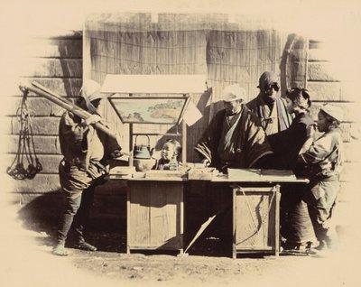 Gateforfriskningsboder, ca. 1865. av Felice Beato