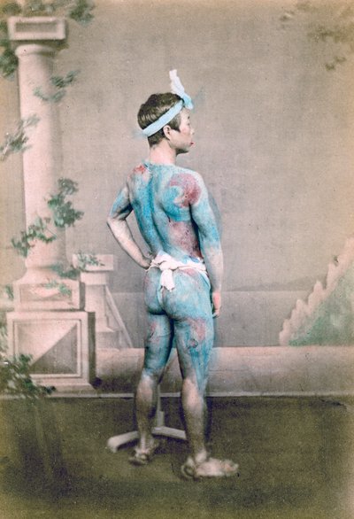 Tatoveret japansk brudgom betto, Japan, 1882 av Felice Beato