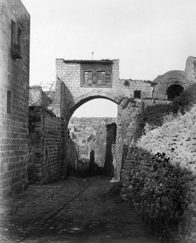 Ecce Homo-buen over Via Dolorosa i Jerusalem, 1857 av Felice Beato