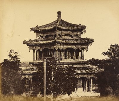 Det store keiserpalasset (Yuan Ming Yuan) før brenningen, Pekin, 18. oktober 1860 av Felice Beato