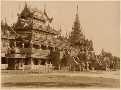 Hman Kyaung eller glassklosteret, Burma, ca. 1890 (albumintrykk) av Felice Beato
