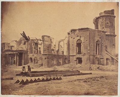 Forsiden av Residency, Lucknow, 1858 av Felice Beato