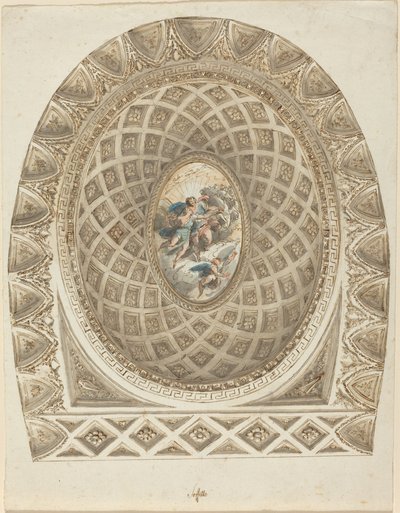 En Coffered Dome med Apollo og Phaeton av Felice Giani
