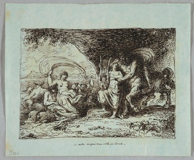 Achilles Lært av Centaur Chiron Hvordan spille lyre av Felice Giani