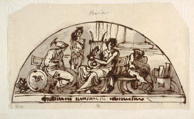 Design for en Lunette med Allegory of Poetry av Felice Giani