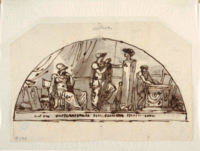 Design for en Lunette med Allegory of Sculpture av Felice Giani