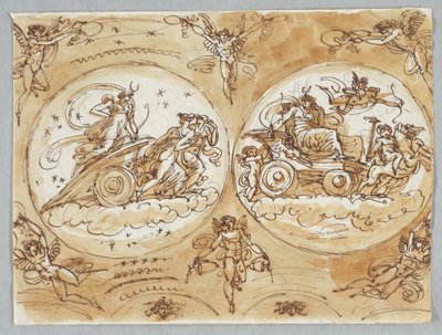 Design med klassiske og bevingede figurer av Felice Giani