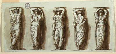 Fem karyatider av Felice Giani