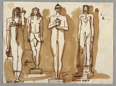 Fire statuer i egyptisk stil av Felice Giani