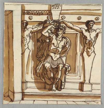 Godfrey de Bouillon, etter Giulio Romano og Raphael Sanzio av Felice Giani