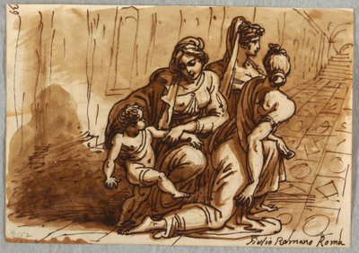 Gruppe av figurer, Studer donasjonen, etter Giulio Romano av Felice Giani
