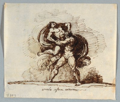 Hercules og Antaeus av Felice Giani
