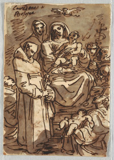 Hellig treenighet med den døde Kristus i herlighet etter Palma Giovane; Tilbedelse av magi, studie etter Lodovico Carracci av Felice Giani