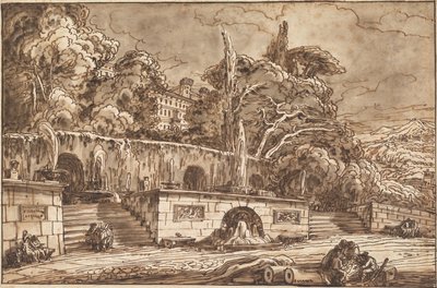 Landskapscapriccio med Villa d