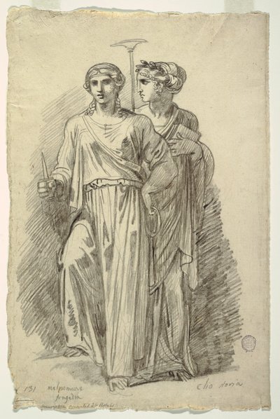 Melpomene, Muse of Tragedy og Clio, Muse of History av Felice Giani