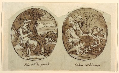 Pales, Triptolemus, dekorasjon for et hvelv, Sala dei Legislatori, Palazzo Conti-Sinibaldi av Felice Giani