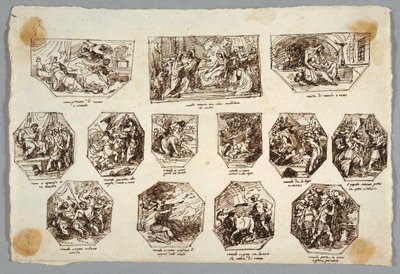 Romulus og Remus, tretten malerier for Sala delle Origini di Roma, Faenza av Felice Giani