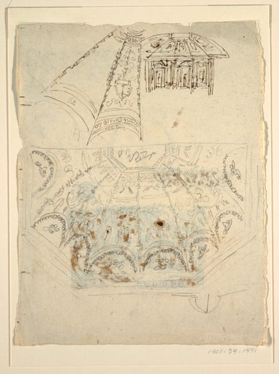 Studie for Apollo-rommet, Palazzo Milzetti, Faenza av Felice Giani