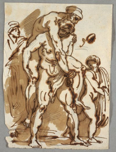Aeneas-gruppen fra brannen i Borgo av Felice Giani