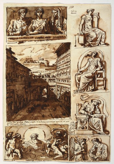 Ulike kunstverk. Retten til Palazzo Mattei i Roma av Felice Giani