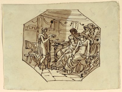 Virgil leser lovtalen til Marcellus til Lucretia og Augustus, Palazzo Cavina, Faenza av Felice Giani