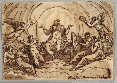 Virgin Ascending med Concert of Angels av Felice Giani