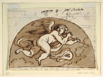 Jomfruen, Lunette for Ceiling, Octagonal Room, Palazzo Milzetti, Faenza av Felice Giani