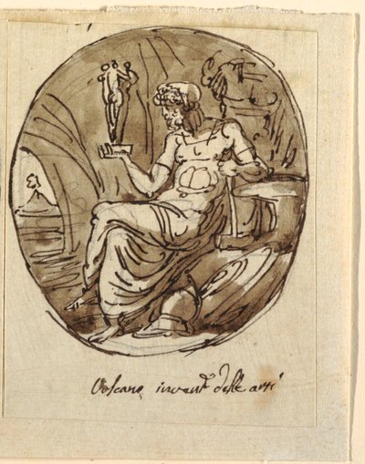 Vulcan, design for hvelvet tak, Sala dei Legislatori, Palazzo Conti-Sinibaldi, Faenza av Felice Giani
