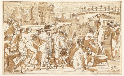 Tilbedelse av Venus i et klassisk landskap av Felice Giani