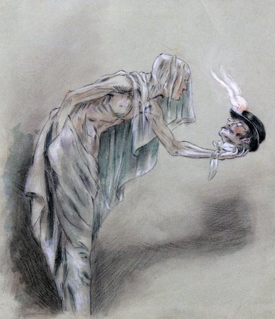 Blant de forbipasserende, c1850-1898 av Felicien Joseph Victor Rops