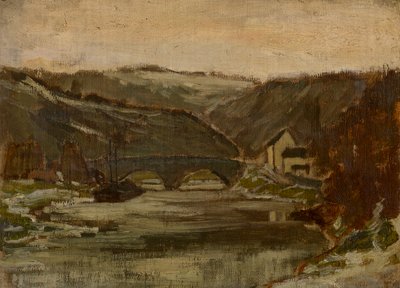 Bro over elven Lesse av Félicien Rops