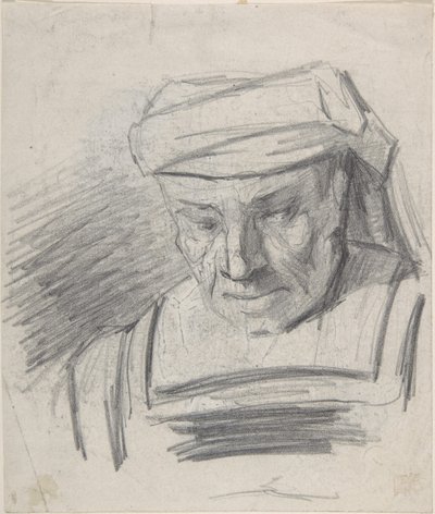 Hode av en figur med turban av Félicien Rops