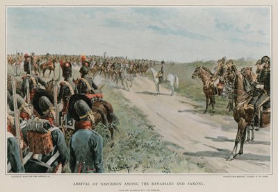 Ankomst av Napoleon blant bayerne og sakserne av Felicien baron de Myrbach Rheinfeld
