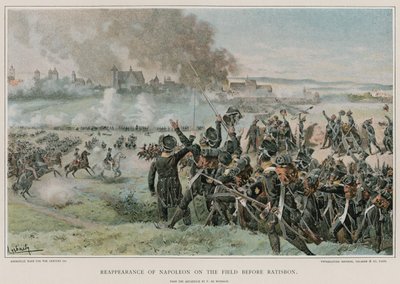 Gjenopptreden av Napoleon på banen før Ratisbon av Felicien baron de Myrbach Rheinfeld