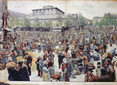Markedet i Les Halles, 1888 av Felicien baron de Myrbach Rheinfeld