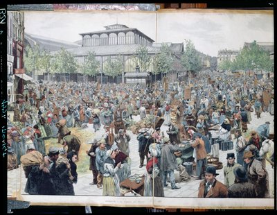 Utsikt over Les Halles, 1885 av Felicien baron de Myrbach Rheinfeld