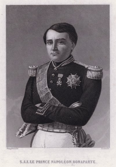 Prins Napoleon Bonaparte, sønn av Jerome, konge av Westfalen, yngste bror til keiser Napoleon I (gravering) av Felix (after) Philippoteaux