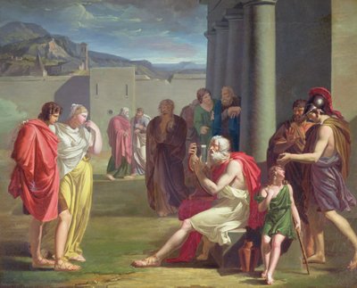 Homer Singing with his Lyre, tidlig på 1800-tallet av Felix Boisselier