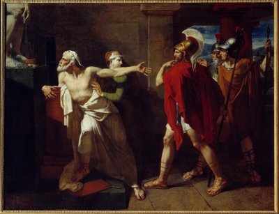 Dødsfallet til den athenske politikeren Demosthene. Tilflukt i tempelet til Poseidon som ligger på øya Calaurie, utenfor Argolide, blir Demostene oppsøkt i tempelet av en denominøse Archias som ønsker å tiltrekke Demostene ut av den hellige innhegningen av av Felix Boisselier
