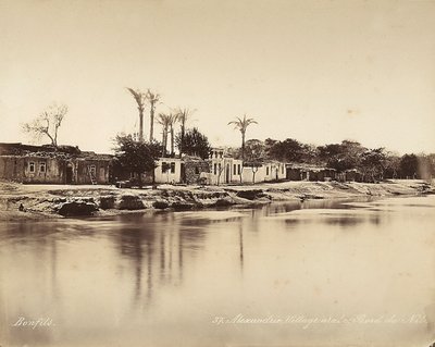 Alexandria, Egypt: en arabisk landsby ved bredden av Nilen av Félix Bonfils