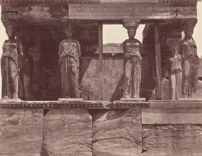 Karyatidene ved Erechtheion-tempelet - Athen av Félix Bonfils