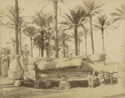 Kolosal klassisk statue i Memphis (Senwosret III) av Félix Bonfils