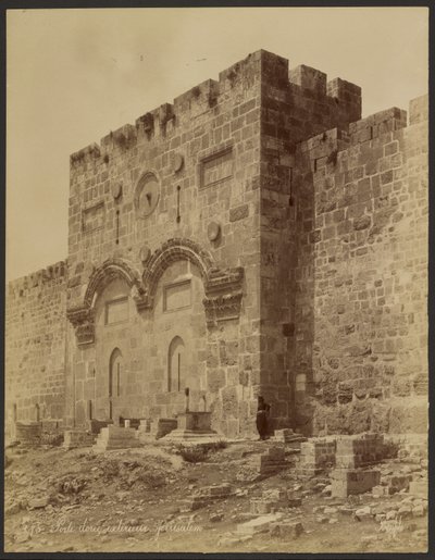 Utvendig gyllen dør: Jerusalem av Félix Bonfils