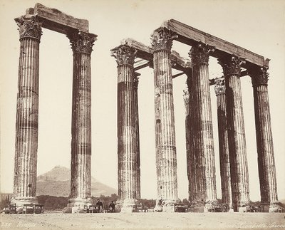 Olympeion, eller tempelet til den olympiske Zeus, på Akropolis, Athen av Félix Bonfils