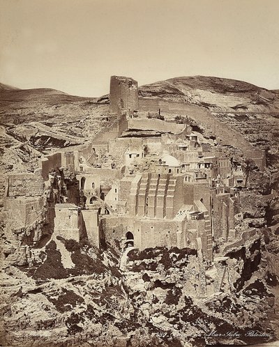 Utsikt over Mar Saba-klosteret, i Israel av Félix Bonfils