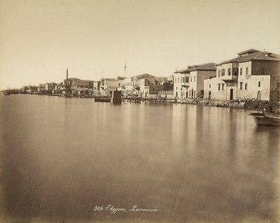 Utsikt over byen Larnaca på Kypros av Félix Bonfils