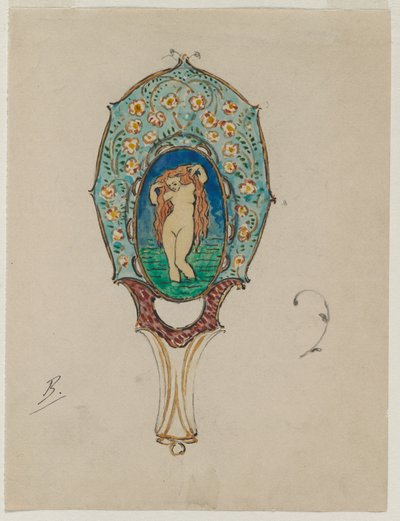 Design for et håndspeil av Felix Bracquemond