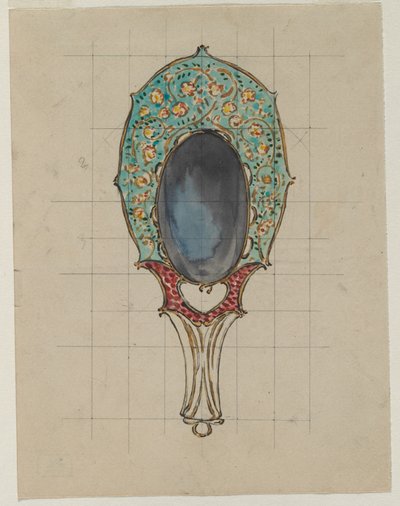 Design for et håndspeil, ca. 1900-1902. av Felix Bracquemond